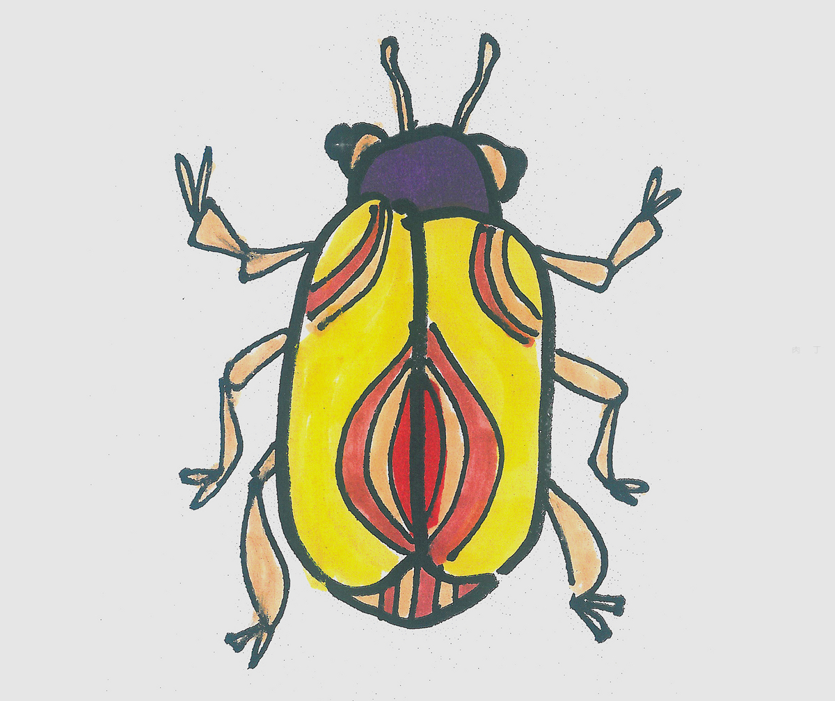 甲虫简笔画 颜色图片