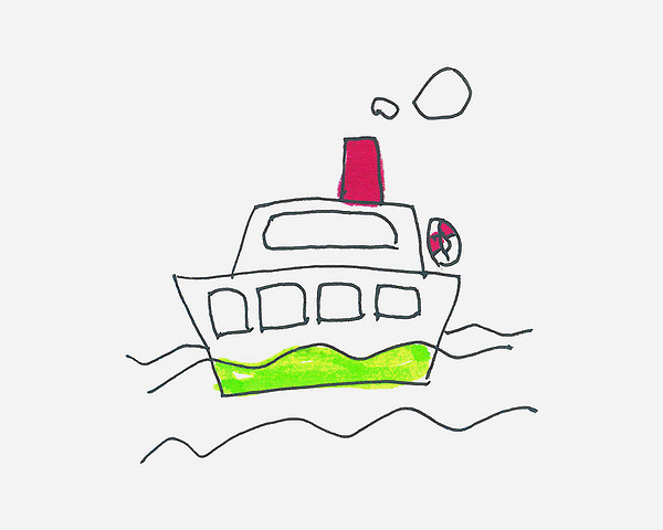 海上轮船简笔画画法图片步骤99巧艺网