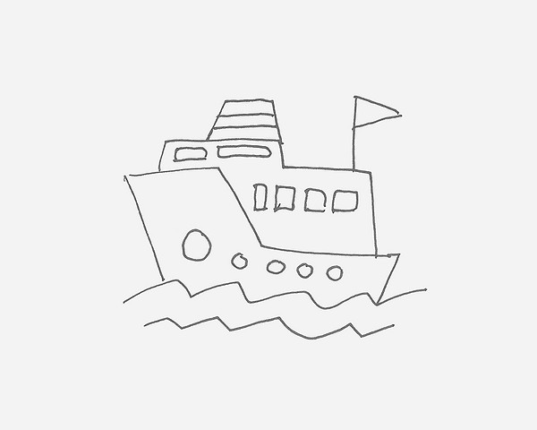 简单轮船简笔画画法图片步骤99巧艺网