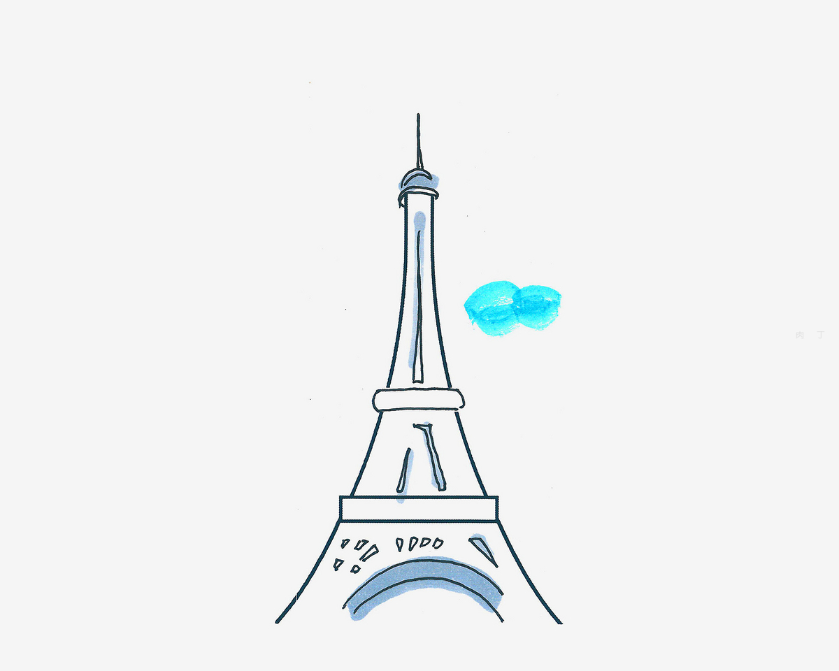 巴黎铁塔简笔画 彩色图片