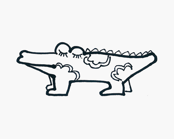 彩色的卡通鳄鱼简笔画画法图片步骤99巧艺网