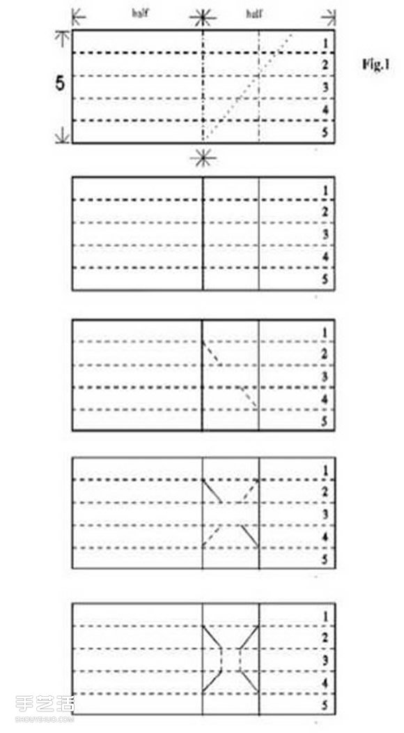 孔明锁的折纸方法图解 手工折鲁班锁的折法 