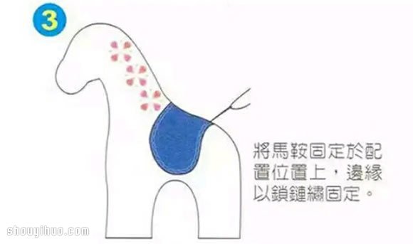 不织布手工制作布艺马玩具图解教程带图纸 