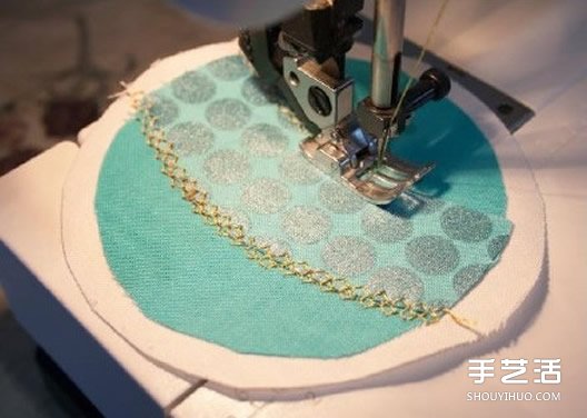 不织布挂件手工制作 圆形刺绣风挂饰DIY图解 