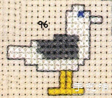 海鸥的十字绣绣法 